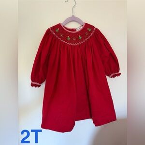 Beautiful Smocked Toddler Christmas Dress